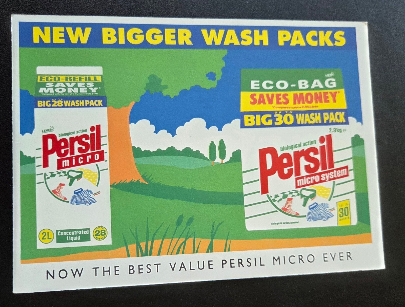 Vintage Persil Micro Reclame Ansichtkaart, Verzenden, 1980 tot heden, Ongelopen, Overige thema's