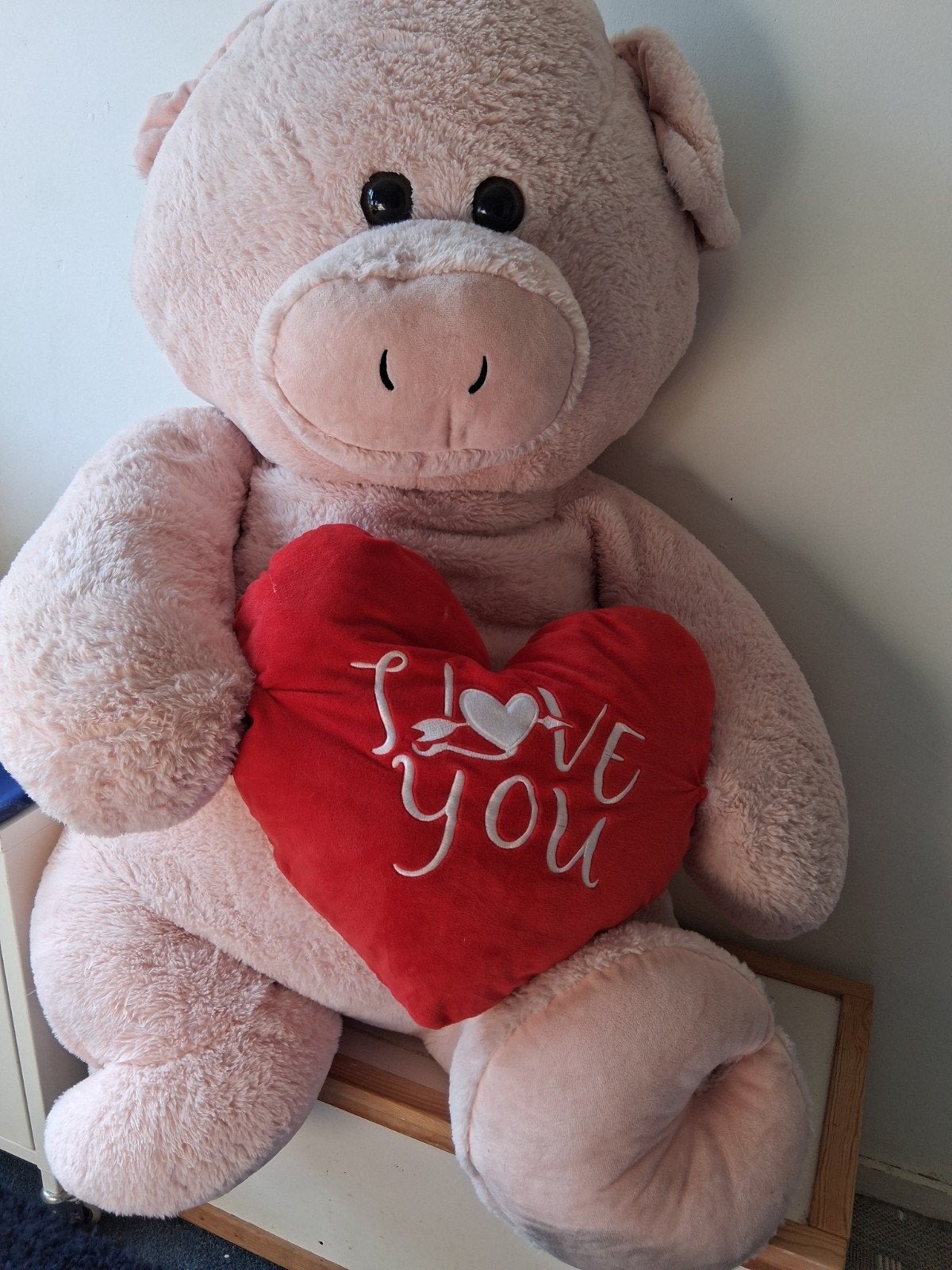 Grote Roze Knuffelbeer met 'I Love You' Hart, Kinderen en Baby's, Speelgoed | Knuffels en Pluche, Overige merken, Overige karakters