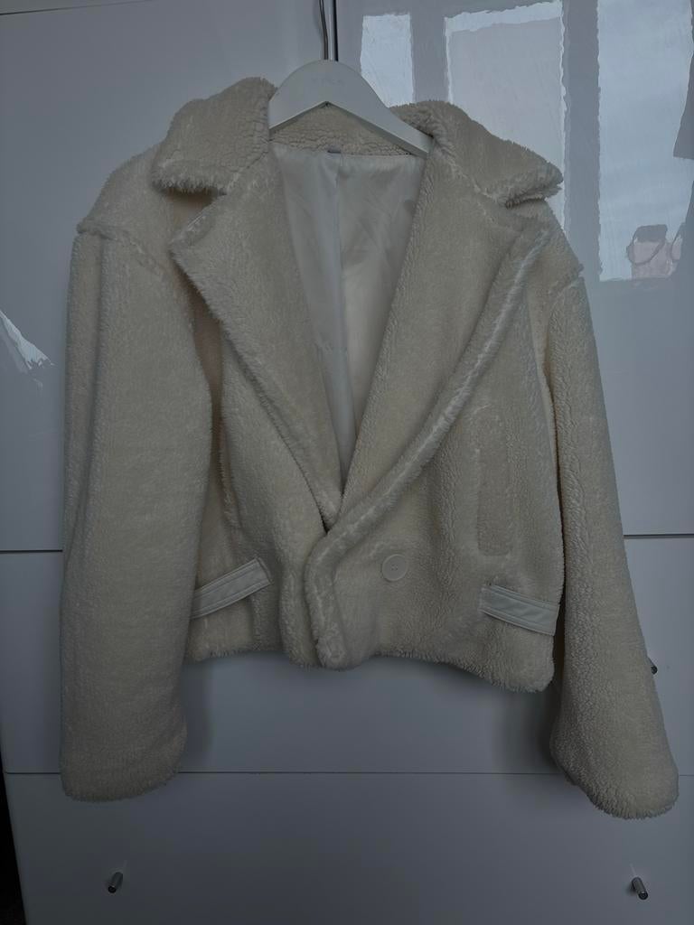 Jasje van teddy stof, Ophalen of Verzenden, Zo goed als nieuw, Maat 38/40 (M), Beige