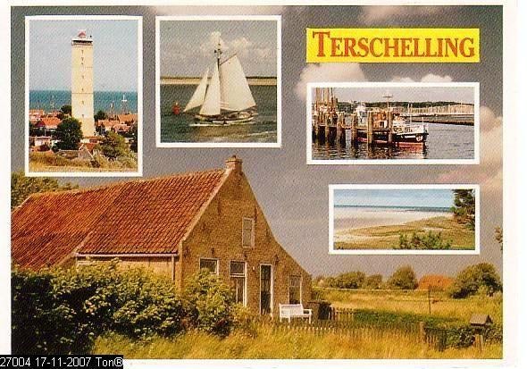 Ansichtkaart	Terschelling	5-luik, Verzenden, 1960 tot 1980, Gelopen, Waddeneilanden
