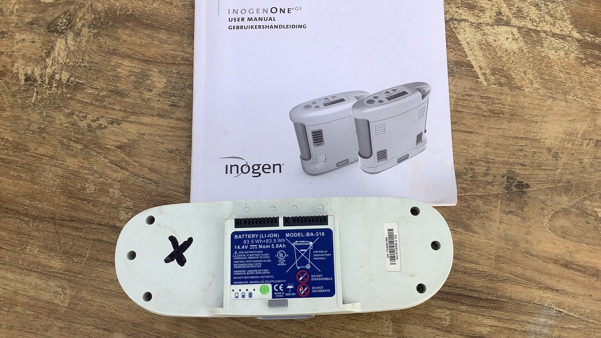 Inogen reserve accu, Audio, Tv en Foto, Ophalen, Zo goed als nieuw
