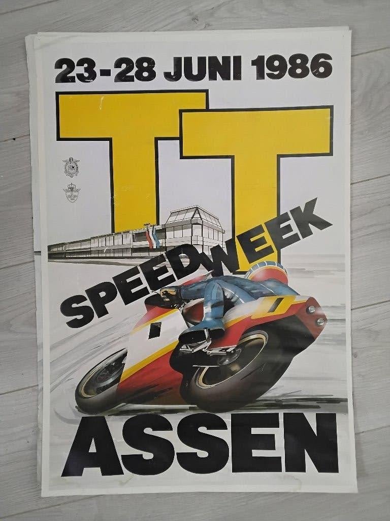 TT assen poster 1986, Ophalen of Verzenden, Gebruikt, Motoren