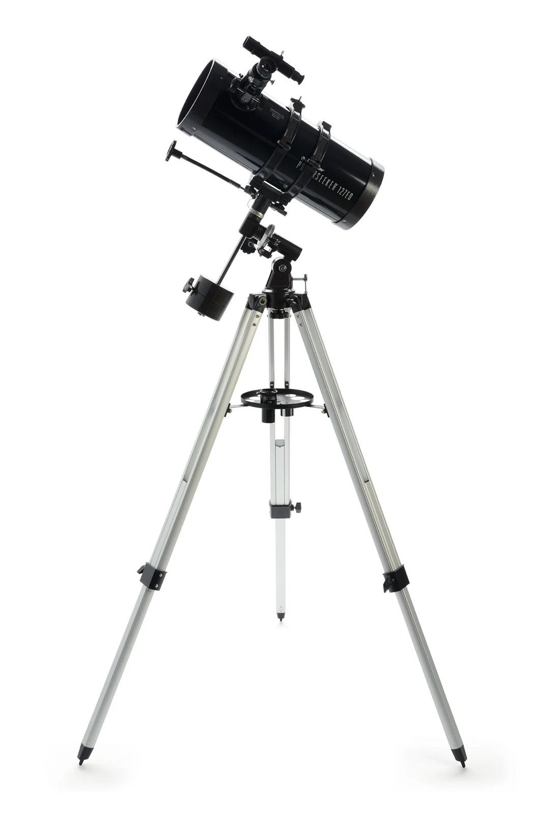 Celesteon powerseeker 127eq, 80 tot 200 mm, Met statief, Zo goed als nieuw, Spiegeltelescoop (reflector)