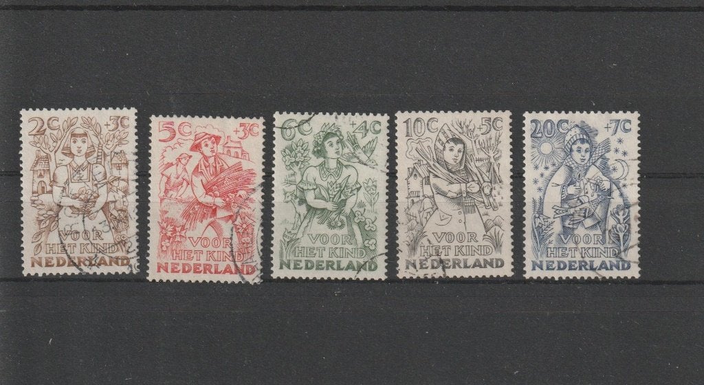 Nederland 1949, NVPH 544 t/m 548, Gestempeld., Ophalen of Verzenden, Na 1940, Gestempeld