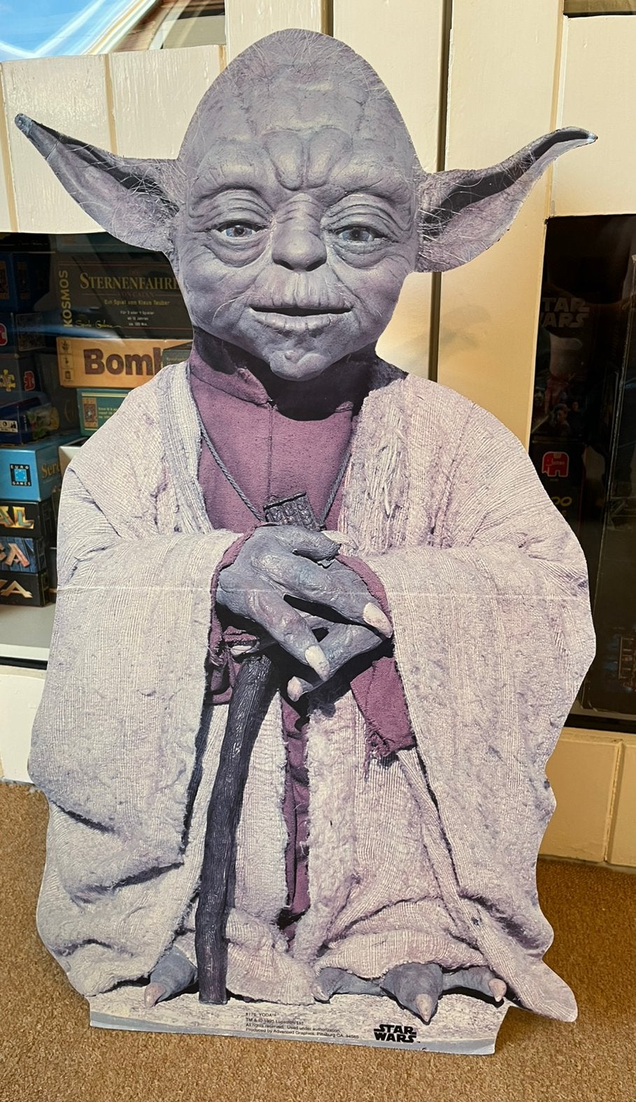 Star Wars lifesize Yoda cardboard cutout standee, Ophalen, Actiefiguurtje