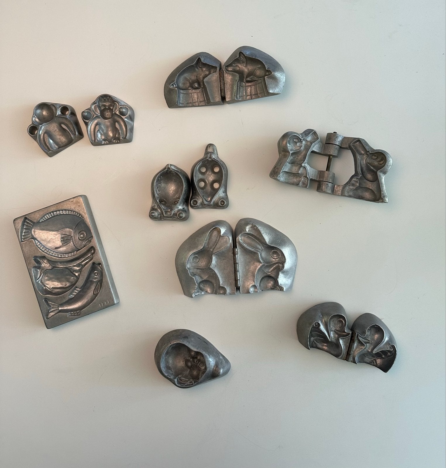 Antieke marsepein vormen set, Antiek en Kunst, Ophalen