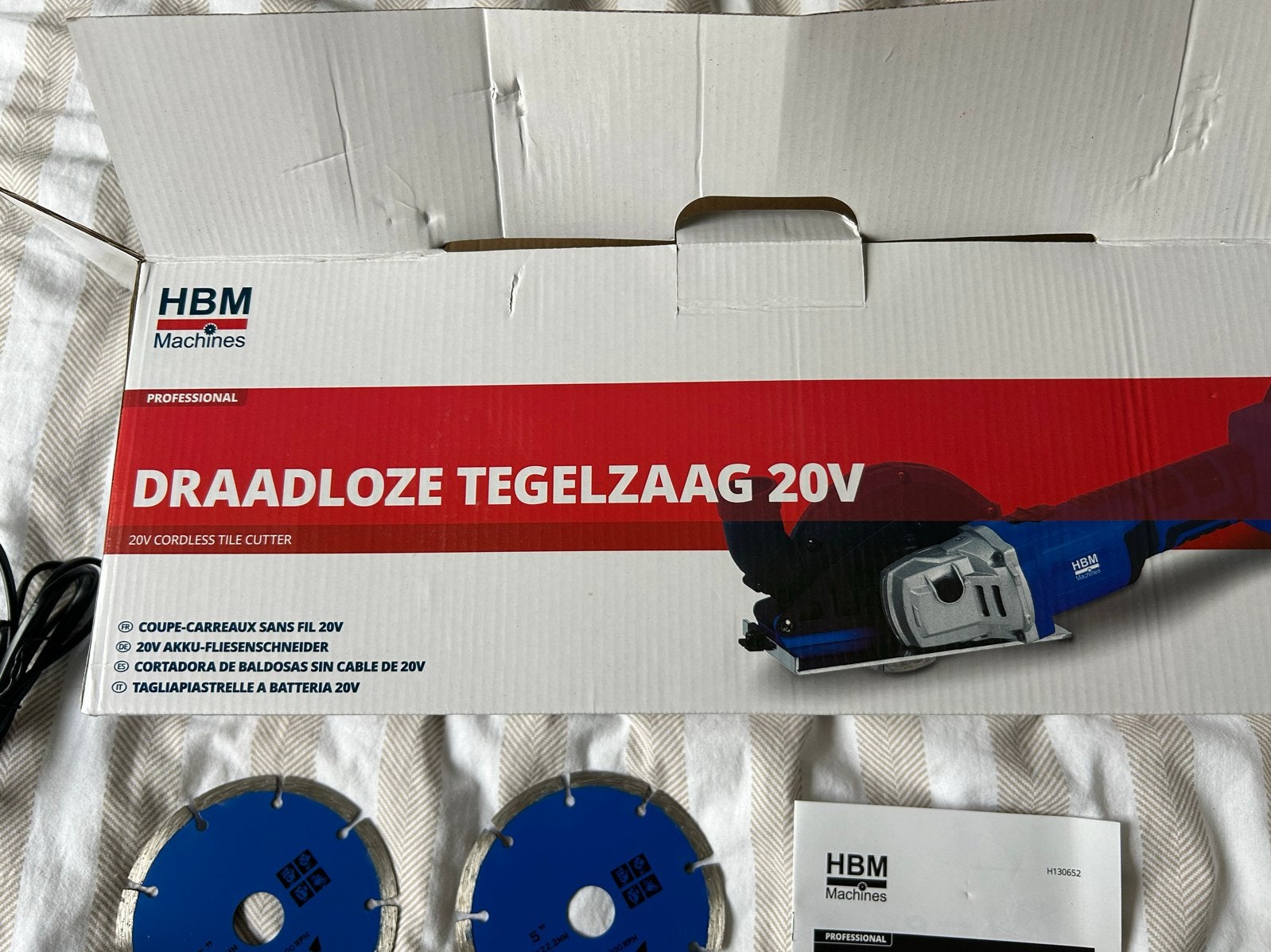 HBM Draadloze Tegelzaag 20V - Zo goed als nieuw, Minder dan 30 mm, Overige typen, Ophalen of Verzenden, Zo goed als nieuw
