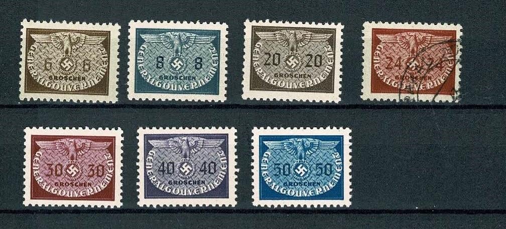 General Gouvernement ; dienstzegels - groschen, Postzegels en Munten, Ophalen of Verzenden, Duitse Keizerrijk