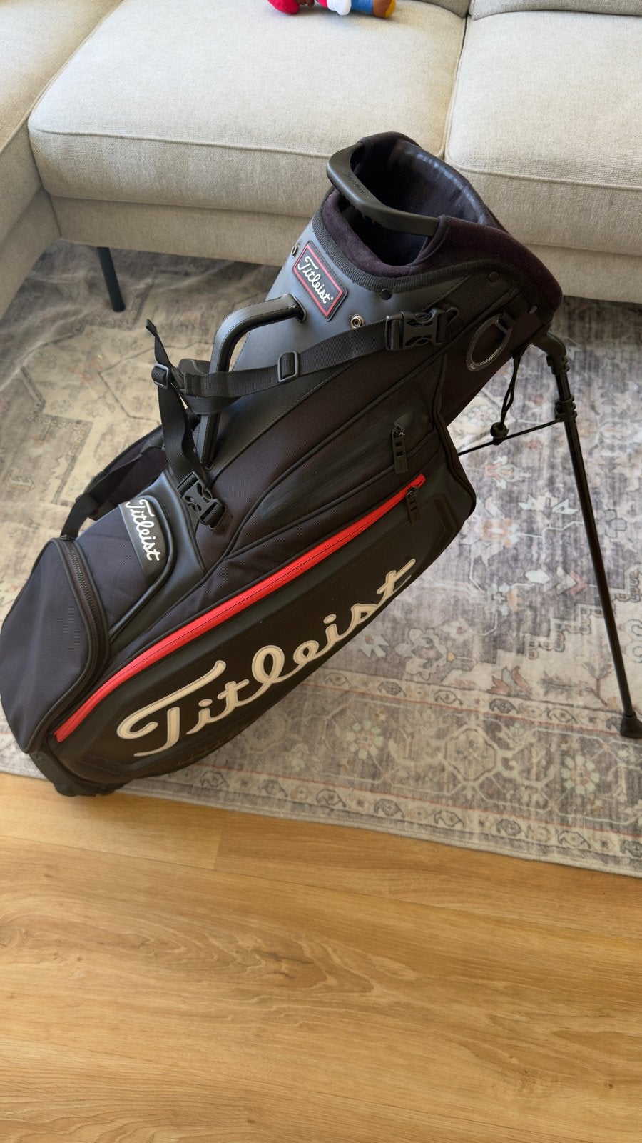 Titleist Staff Standbag Black and Red -Zo goed als nieuw, Sport en Fitness, Golf, Ophalen, Zo goed als nieuw, Tas, Overige merken