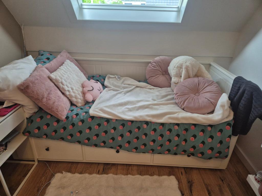 Hemnes 1 of 2 persoons bed, Kinderen en Baby's, 85 tot 100 cm, Gebruikt, 180 cm of meer, Ophalen