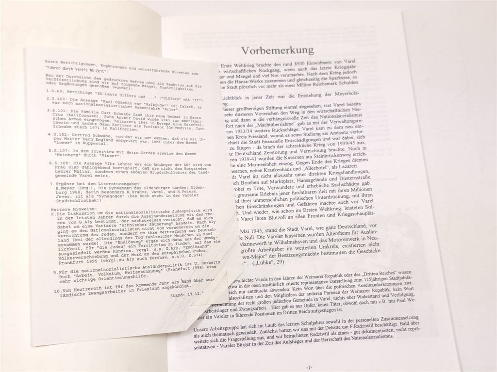 Führer durch Varels NS-Zeit — Nationalsozialismus, WO II, Ophalen of Verzenden, Tweede Wereldoorlog, Gelezen, Overige onderwerpen
