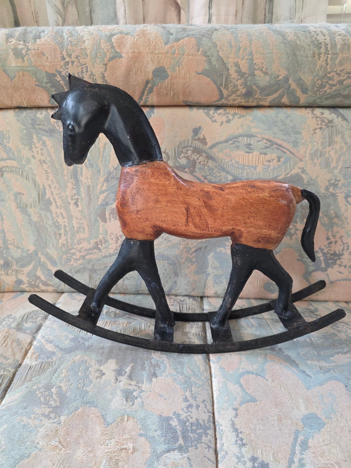 Vintage houten schommelpaardje / hobbelpaard (Brocante decor, Ophalen of Verzenden