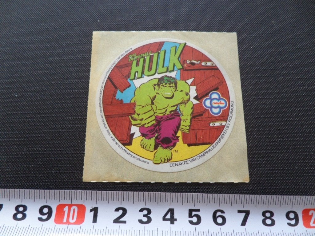 sticker 13 strip the incredible HULK campina ijs roermond *, Verzamelen, Ophalen, Zo goed als nieuw