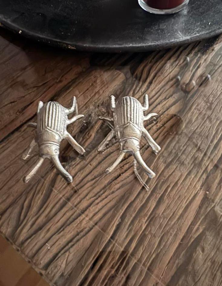 2 zilverkleurige decoratie kevers NIEUW, Ophalen of Verzenden, Nieuw