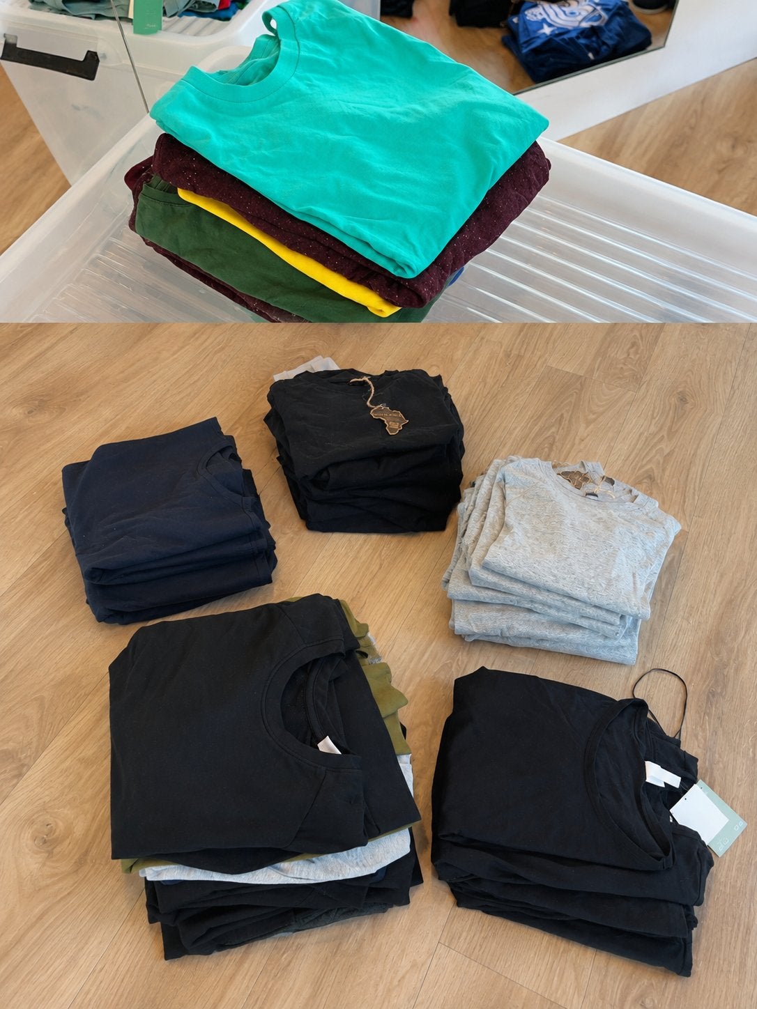 Partij truien, sweaters, hoodies en shirts (40-50 stuks), Meerkleurig, Nieuw, Ophalen of Verzenden, Korte mouw