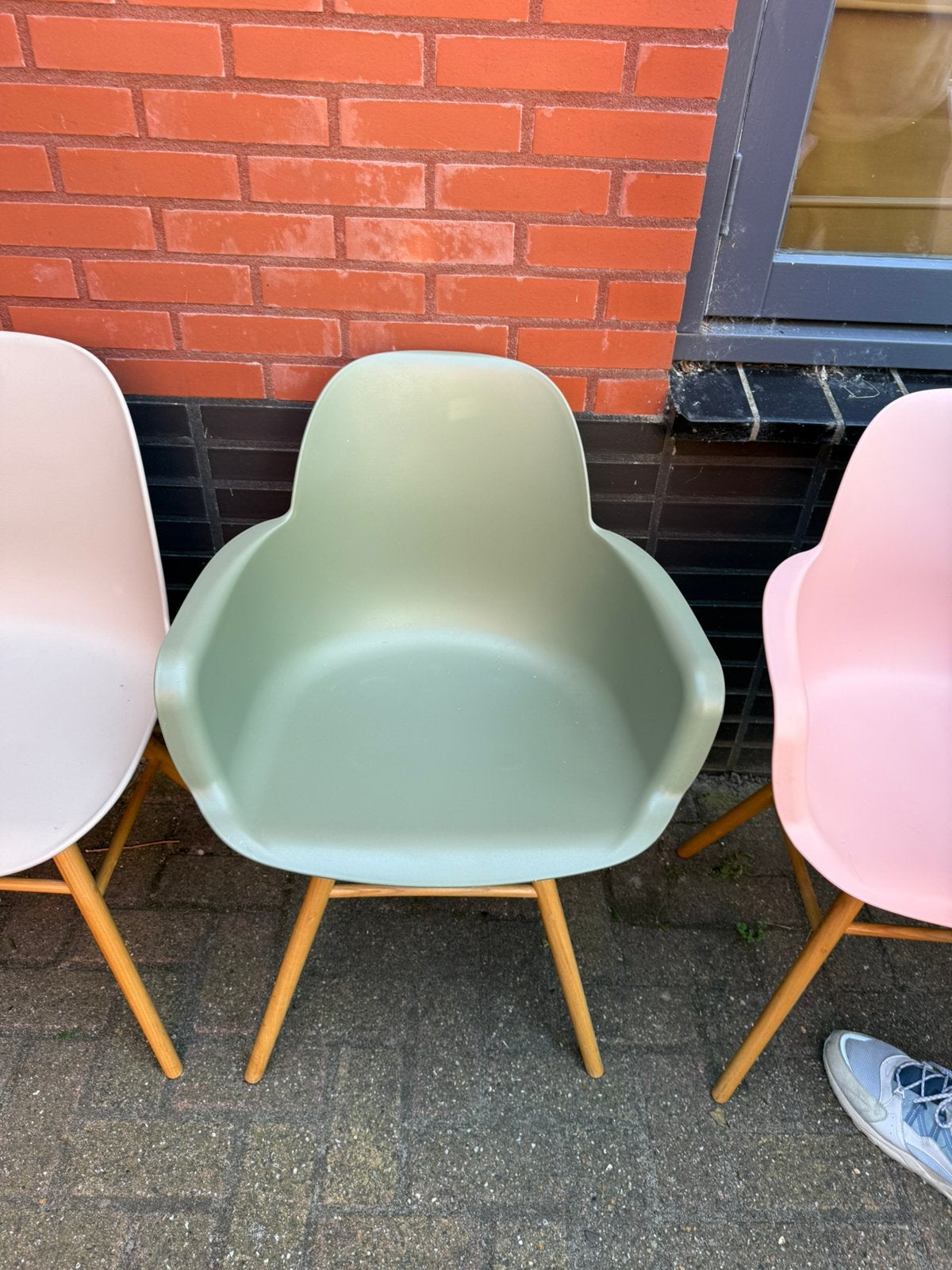 4 zuiver eetkamerstoelen te koop, Ophalen, Gebruikt, Vier