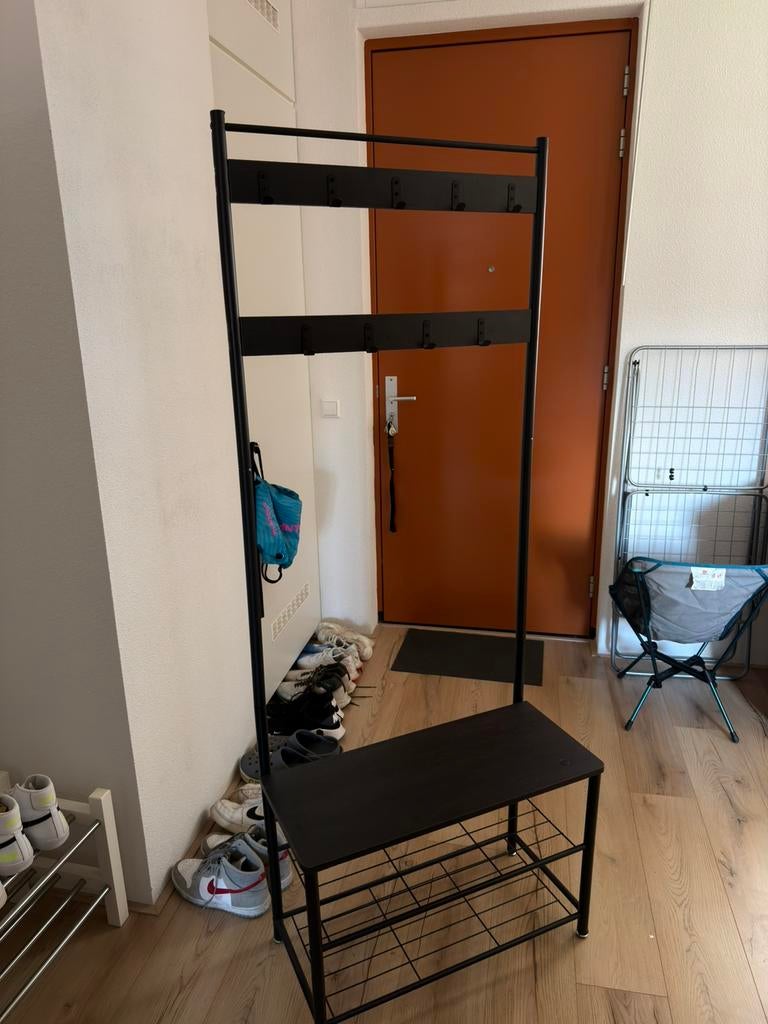 VASAGLE kledingkast en schoenenrek, zwart, 70 x 175 x 32 cm, Huis en Inrichting, Ophalen, Overige materialen, Zo goed als nieuw