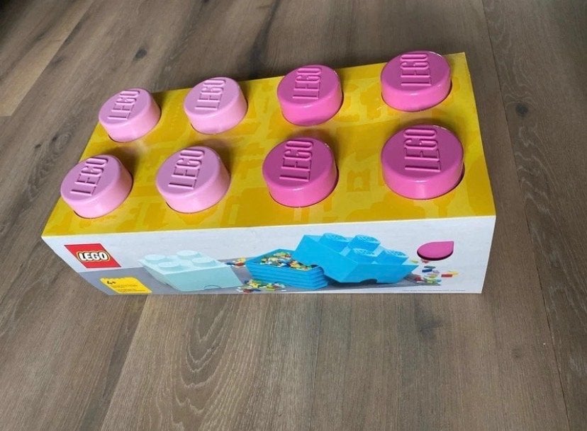 LEGO Opbergdoos 2x4 Noppen lichtroze en donkerroze roze, Ophalen of Verzenden, Nieuw, Overige merken