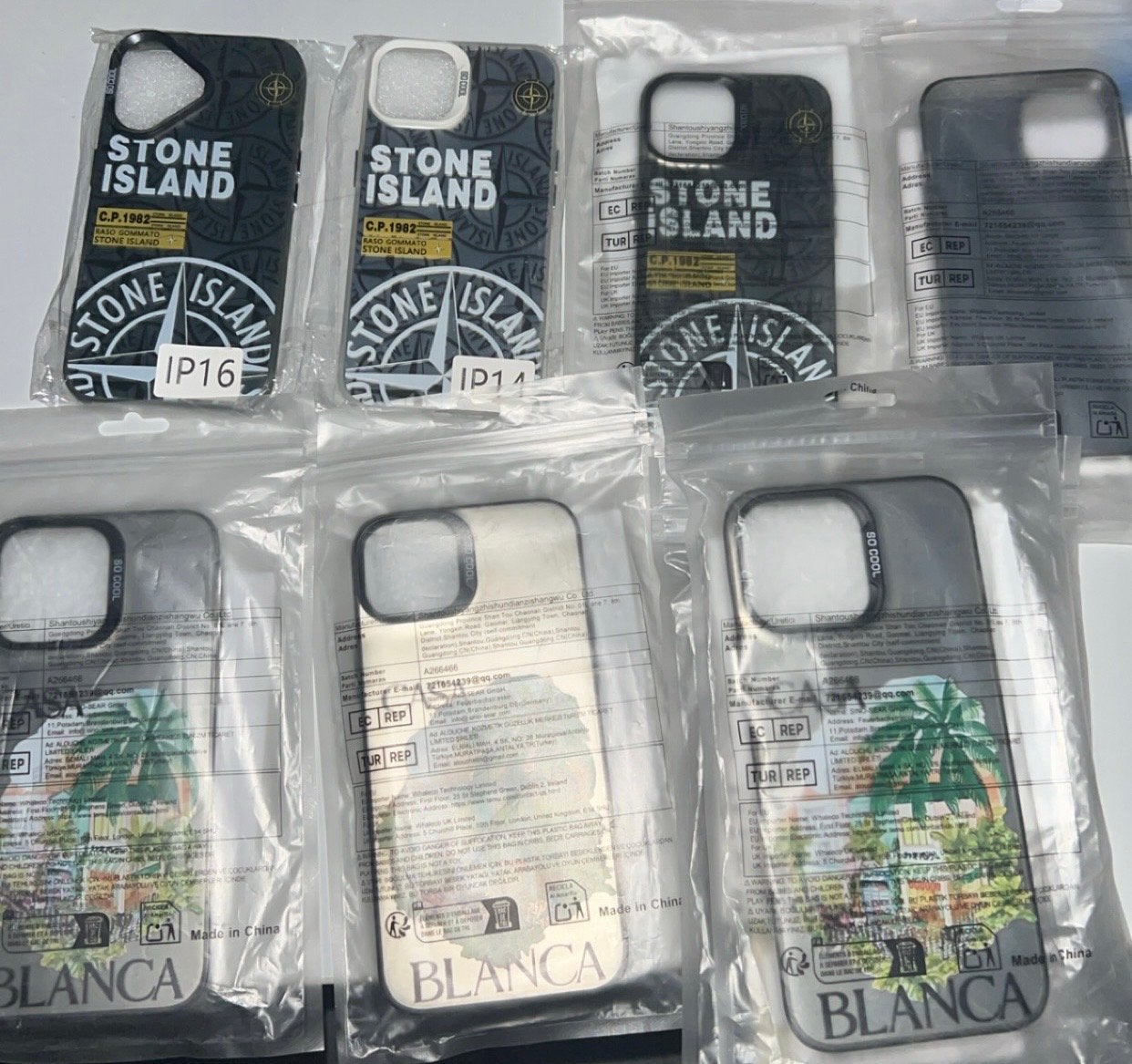 Stone Island & Blanca designs hoesje, Nieuw, Hoesje of Tasje, Meerkleurig, Schokbestendig