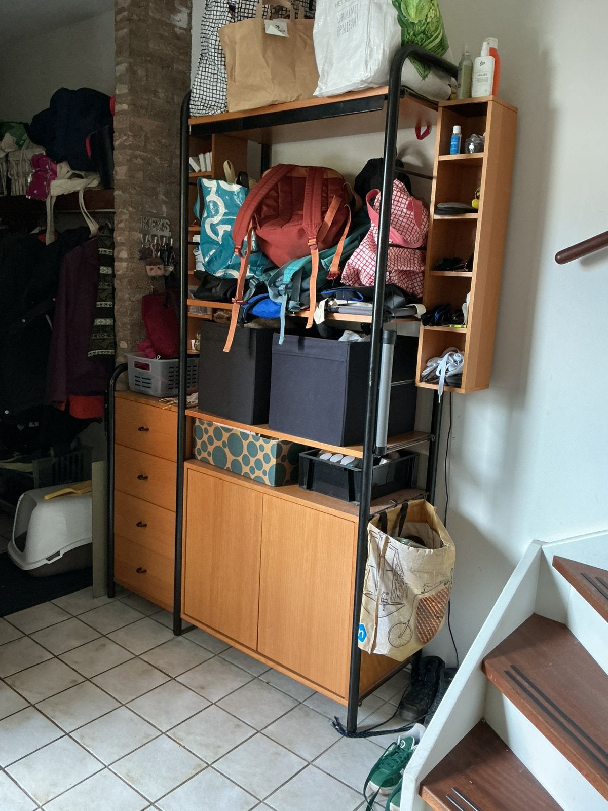 Niklas wandmeubel zwart/beuken, Huis en Inrichting, Ophalen, Gebruikt