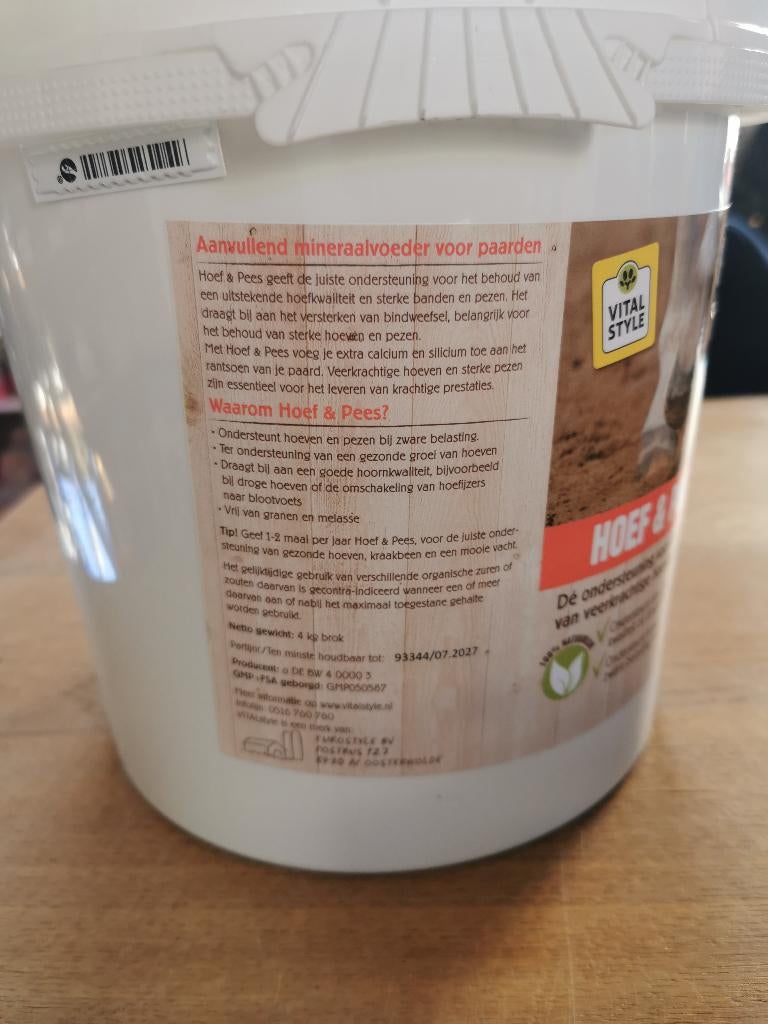 Vital style hoef & pees 4 kg brok, Ophalen of Verzenden, Overige soorten