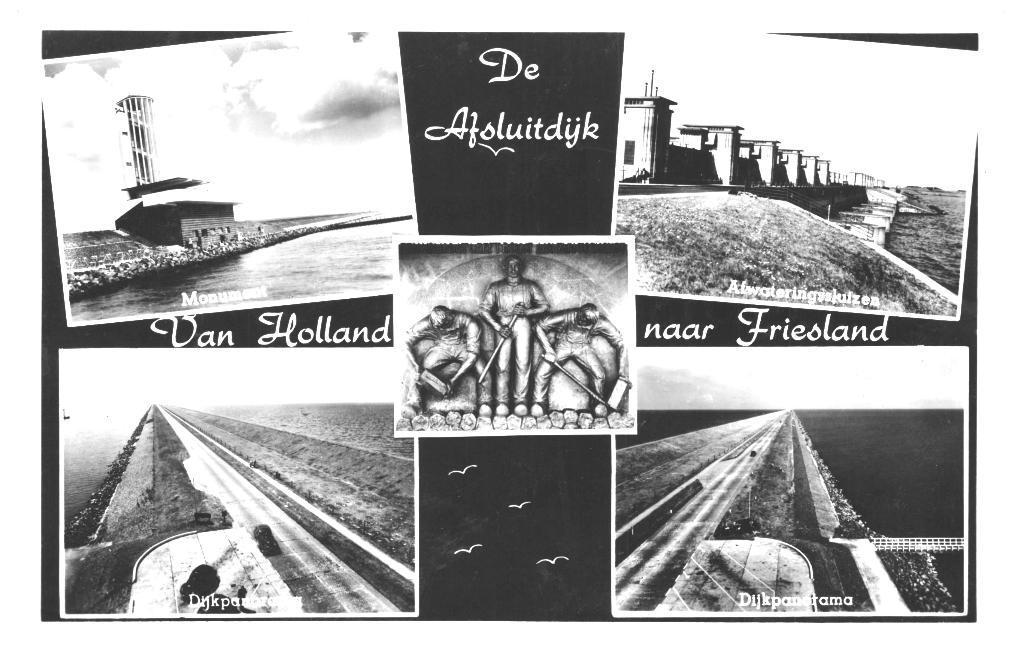 967435 Zuiderzeewerken Afsluitdijk 1954 Onbeschreven, Ophalen of Verzenden, 1940 tot 1960, Ongelopen, Noord-Holland