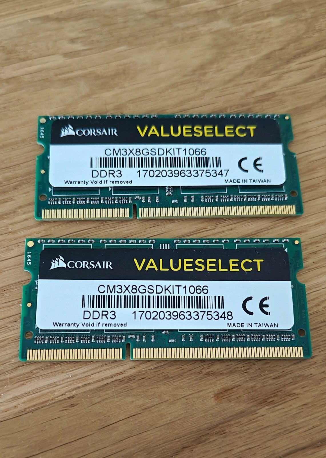 Laptop RAM Corsair DDR3 8GB (2x4GB) RAM 1066MHz, Computers en Software, RAM geheugen, Gebruikt, Server, 8 GB, DDR3