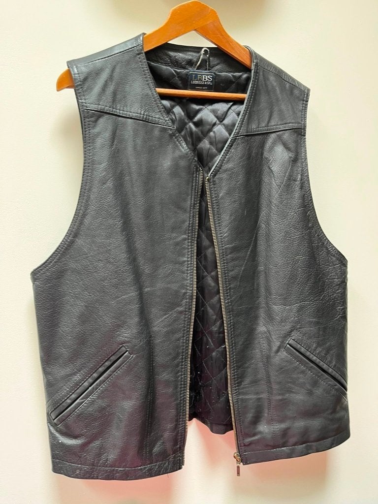 Gevoerd motorvest, Ophalen, Tweedehands, Heren, Jas | leer