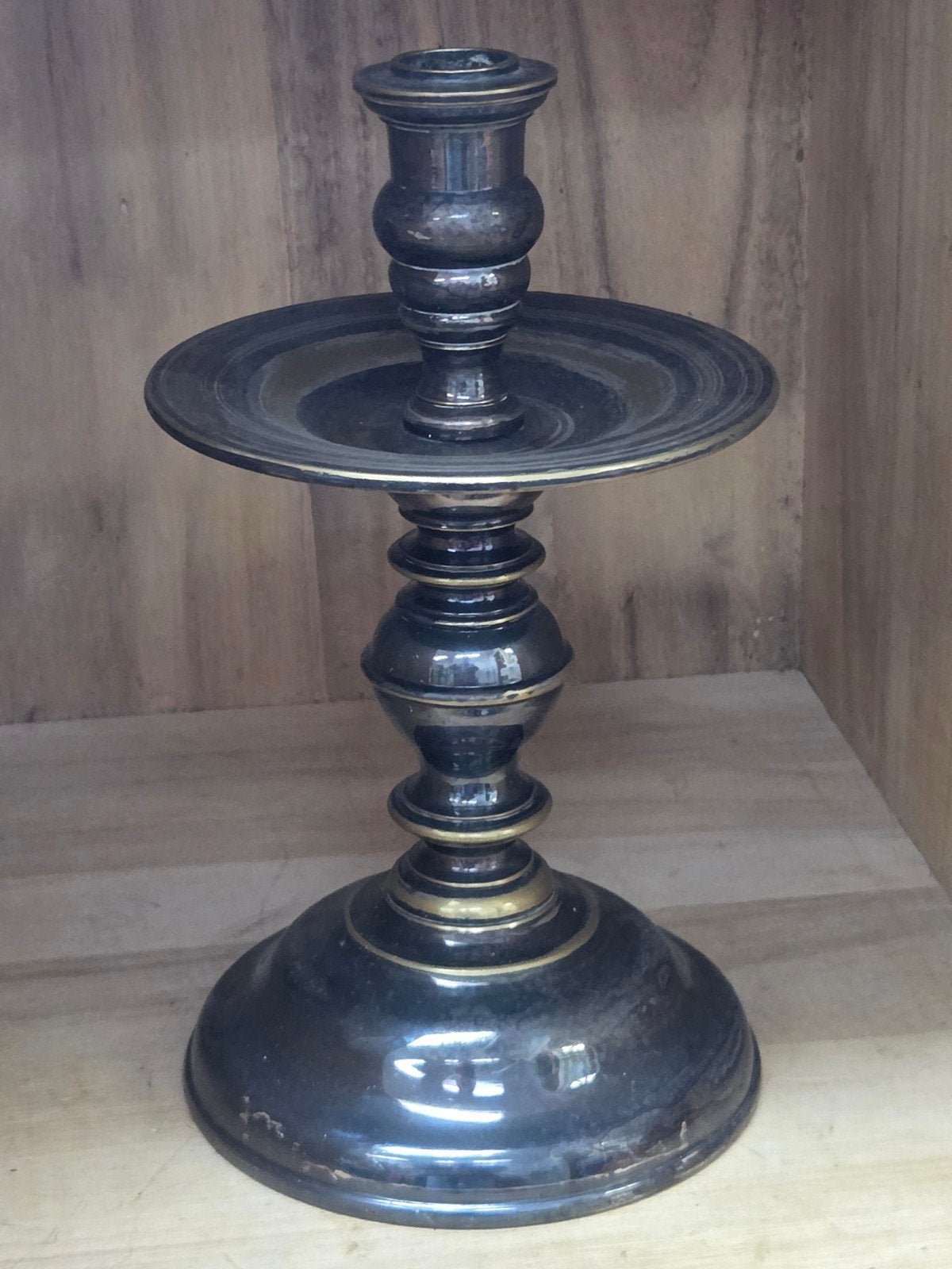 Antieke Bronzen Kandelaar - Klassiek Design, Ophalen of Verzenden, Koper of Brons