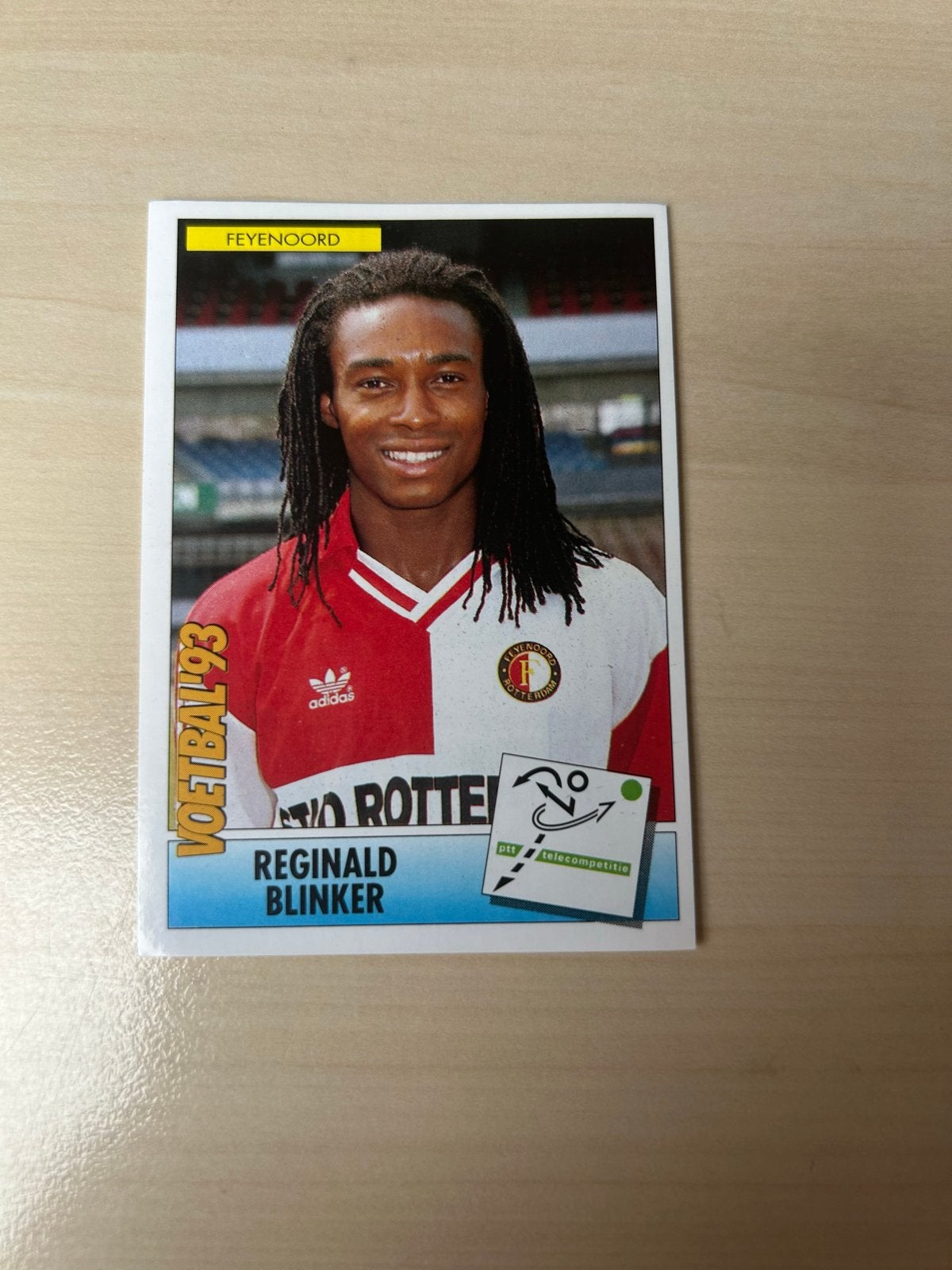 Voetbal '93 Panini Plaatje Reginald Blinker Feyenoord, Ophalen of Verzenden, Zo goed als nieuw, Sticker