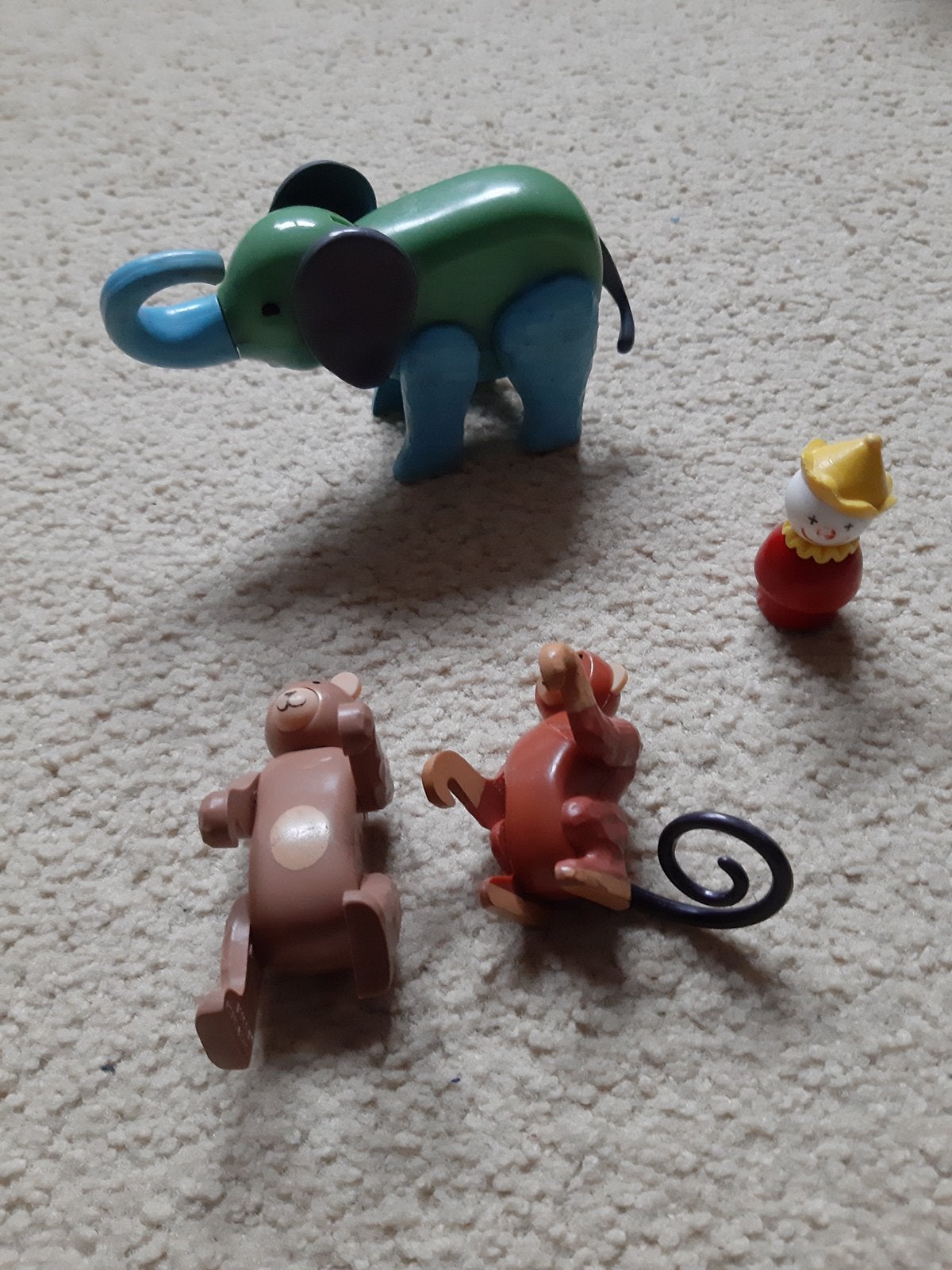 VINTAGE Fisher Price dieren en clown v/d Circusdierentrein, Verzamelen, Speelgoed, Ophalen of Verzenden, Zo goed als nieuw