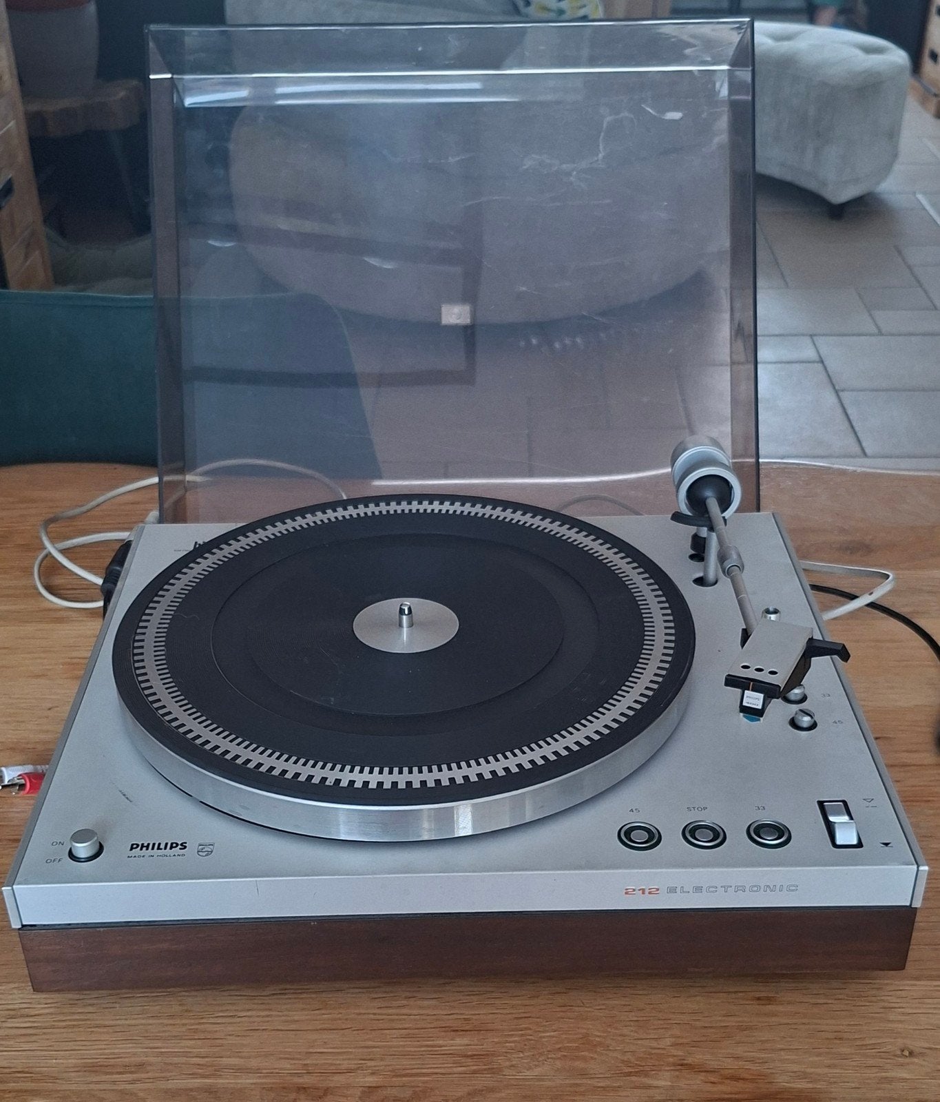 Philips 212 Electronic Platenspeler - Vintage Hifi, Ophalen of Verzenden