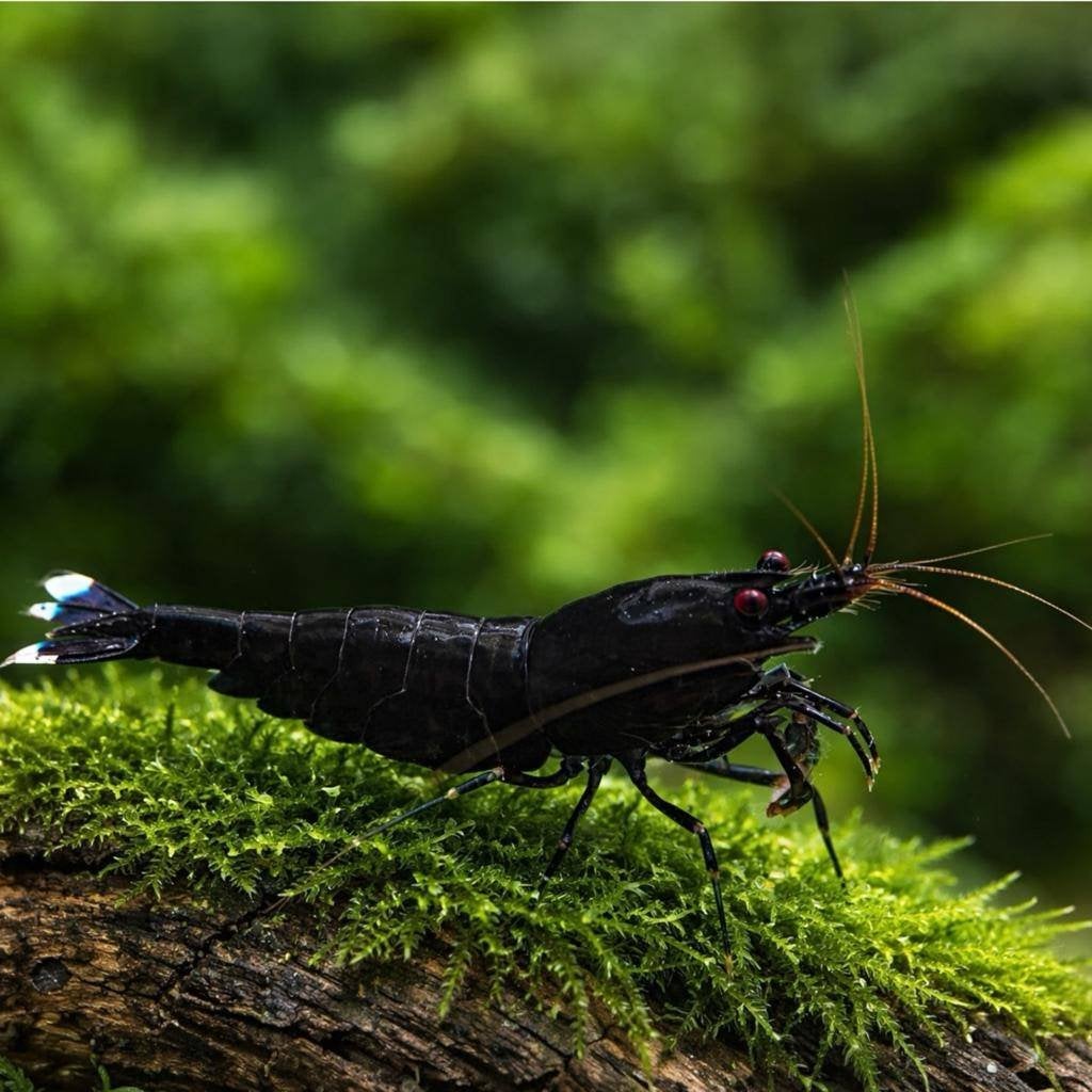 Black King Kong Shrimp (Caridina) op gewoon leidingwater, Kreeft, Krab of Garnaal, Zoetwatervis, Schoolvis