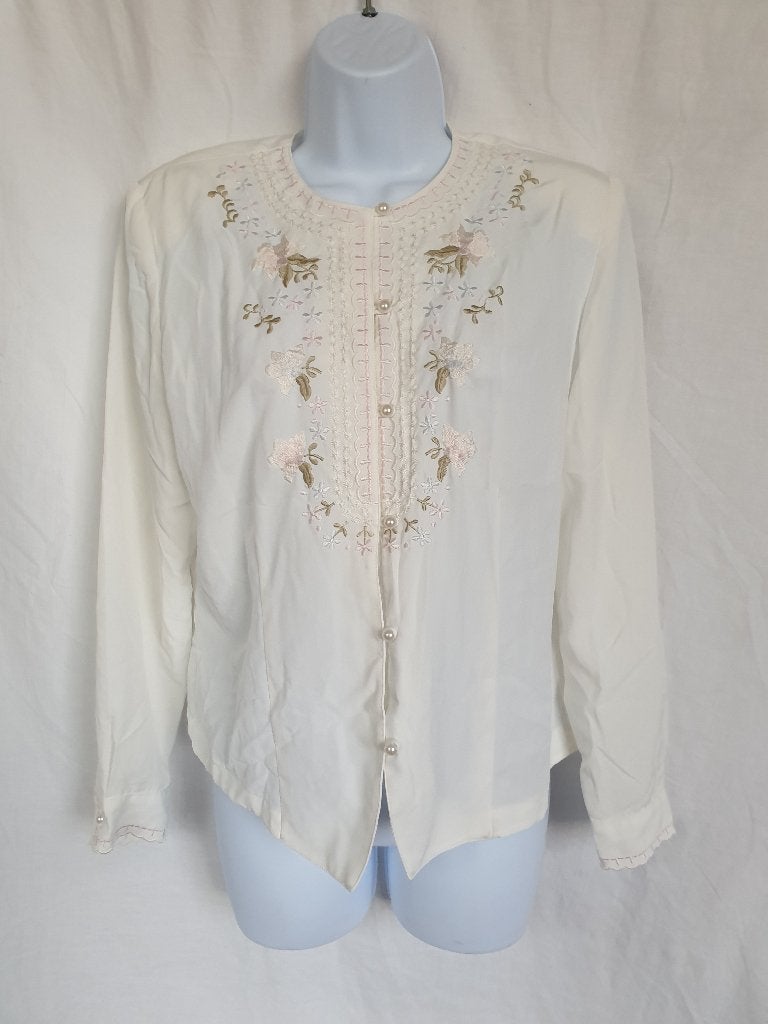 Prachtige creme kleurige blouse, stiksel mt M Christie&Jill, Kleding | Dames, Carnavalskleding en Feestkleding, Maat 38/40 (M)