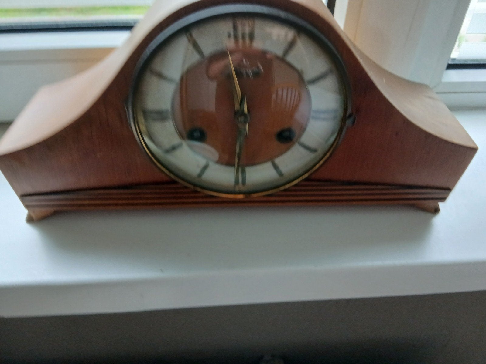Vintage Kienzle Schouwklok - Hout en Messing, Antiek en Kunst, Ophalen