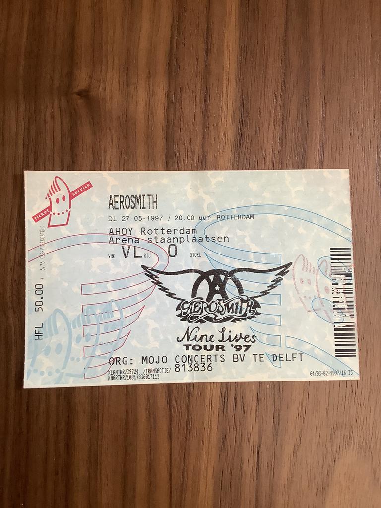 Te koop : oud concertkaartje aerosmith, Ophalen of Verzenden