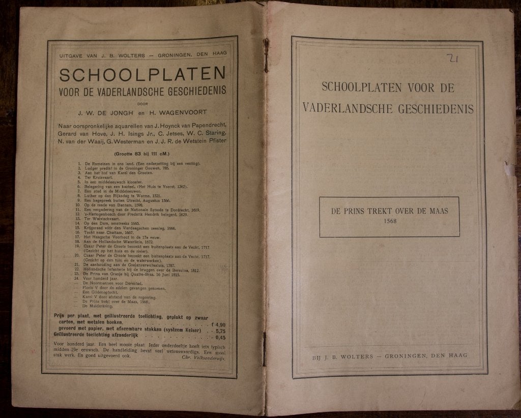 Schoolplaat boekje    De Prins trekt over de Maas , Antiek en Kunst, Ophalen of Verzenden, Natuur en Biologie