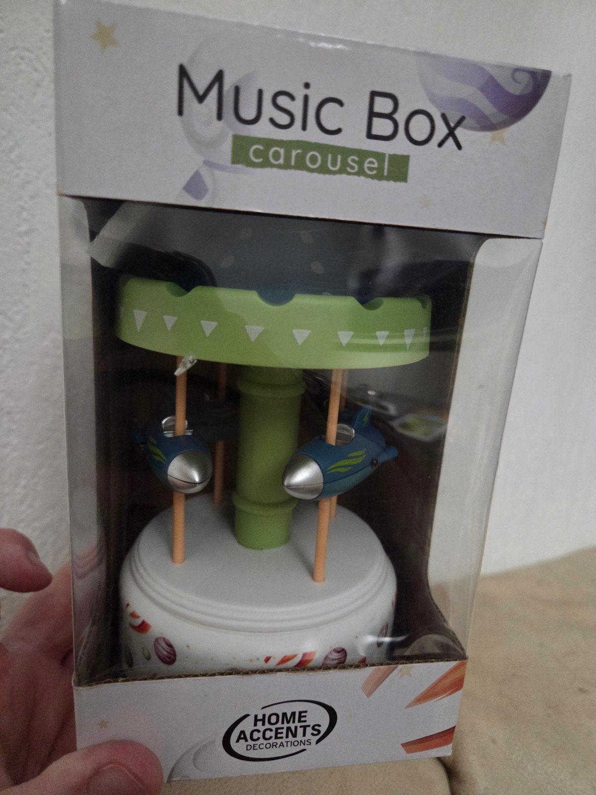 Muziekdoos Carrousel met Ruimtevaart Thema, Ophalen