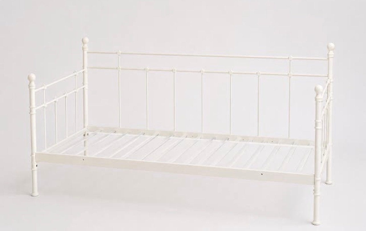 Wit metalen eenpersoonsbed, zo goed als nieuw, Ophalen, 90 cm, Eenpersoons, Wit