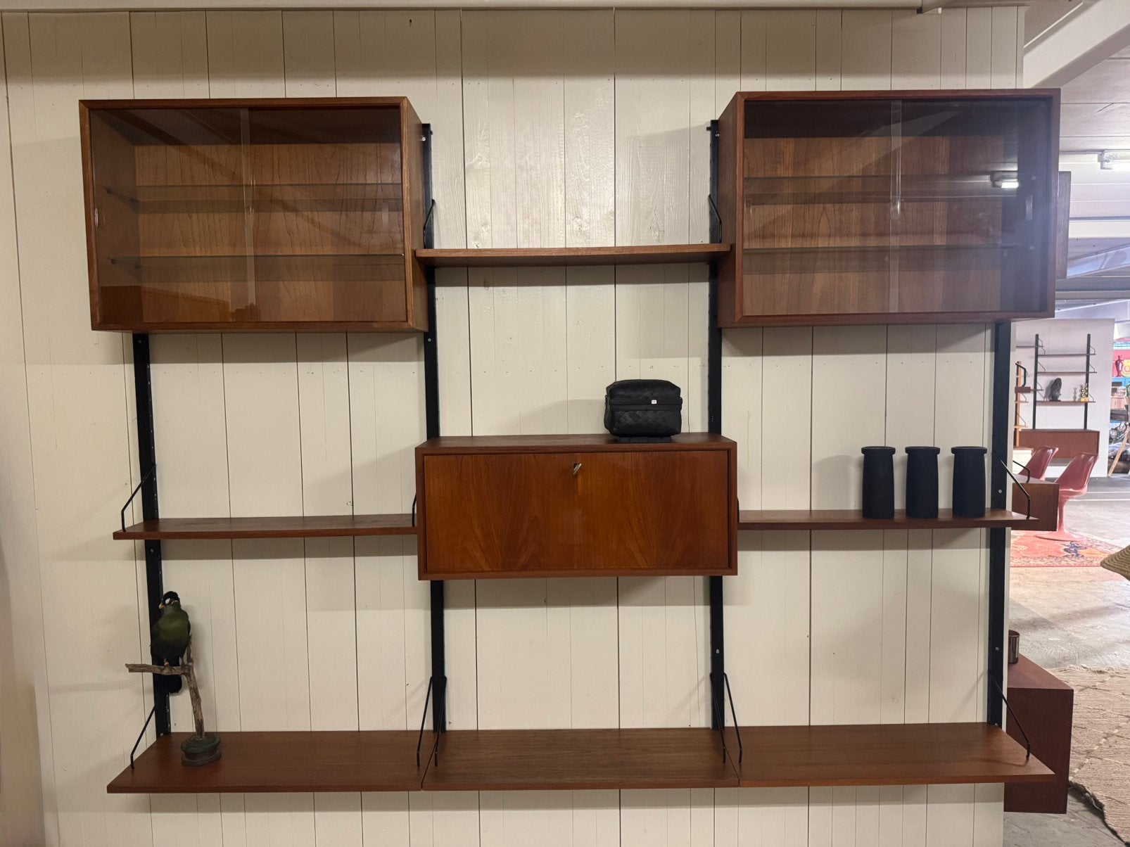 Poul Cadovius by Royal System vintage modulair wandsysteem, 200 cm of meer, Glas, Ophalen of Verzenden, 25 tot 50 cm