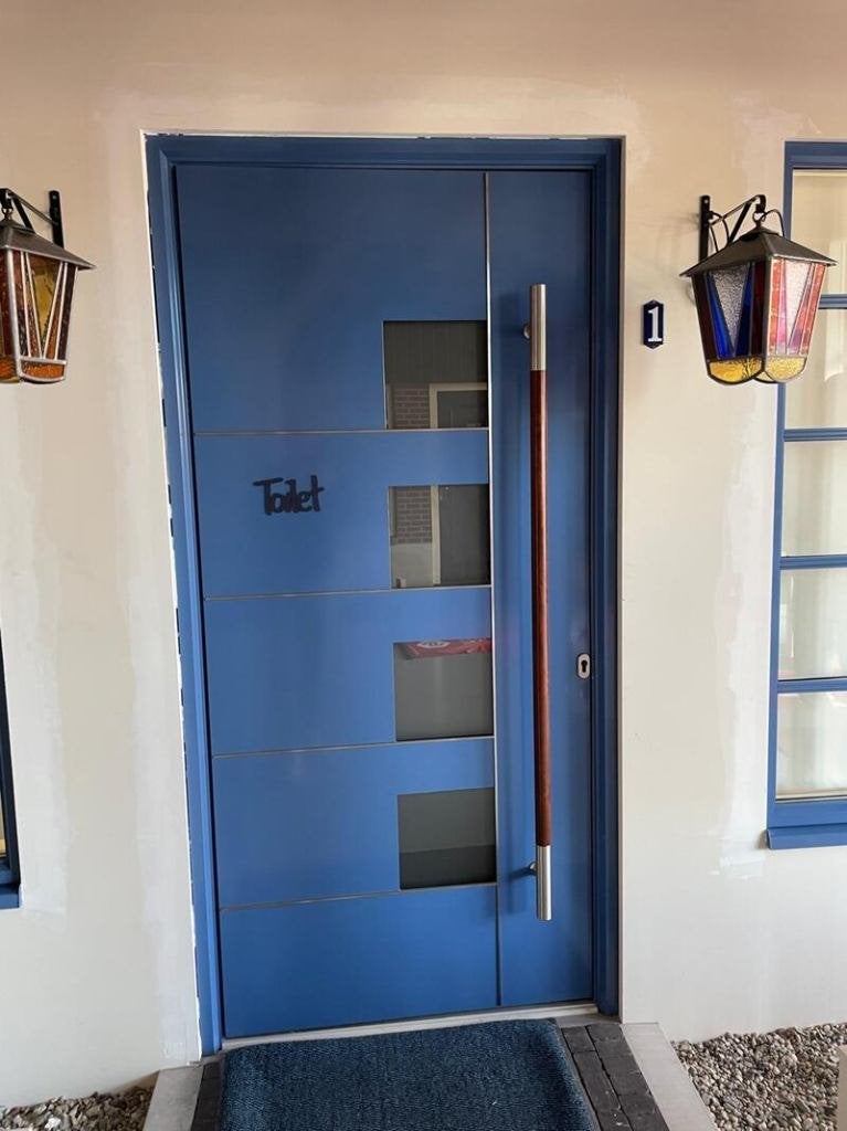 Reynaers aluminium voordeur, 100 tot 120 cm, 215 cm of meer, Nieuw, Ophalen of Verzenden