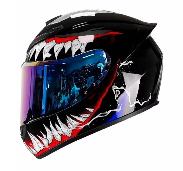 Professionele beschermende Motorhelm Unisex in Venom stijl, Ophalen of Verzenden, Nieuw met kaartje, Overige typen, Overige merken