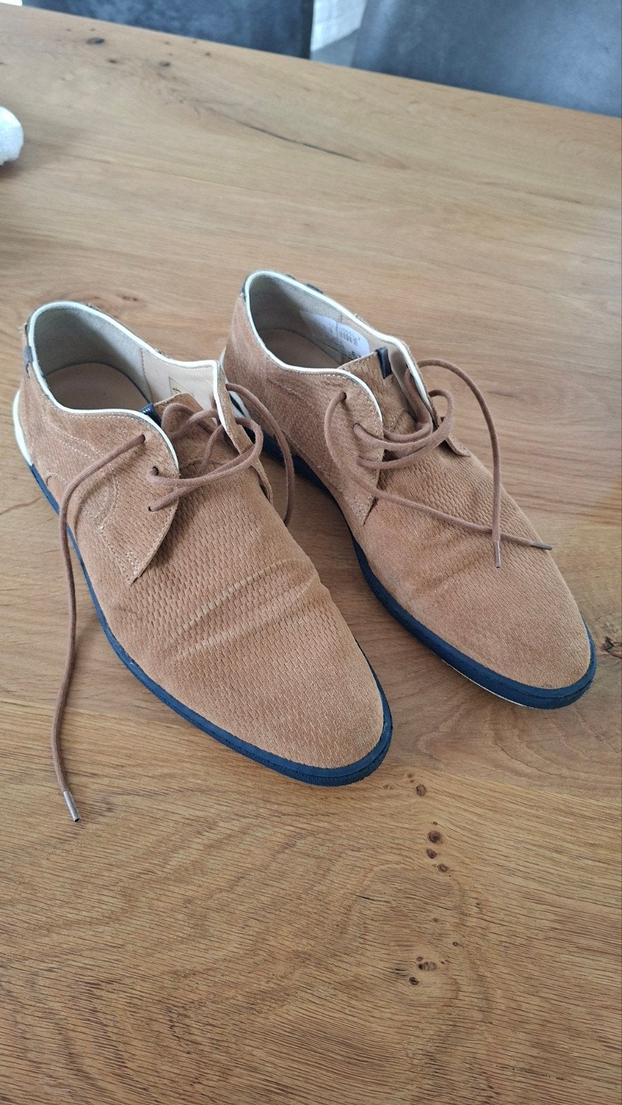 Floris van Bommel maat 7.5 beige met blauwe zool, Ophalen of Verzenden, Zo goed als nieuw, Overige kleuren