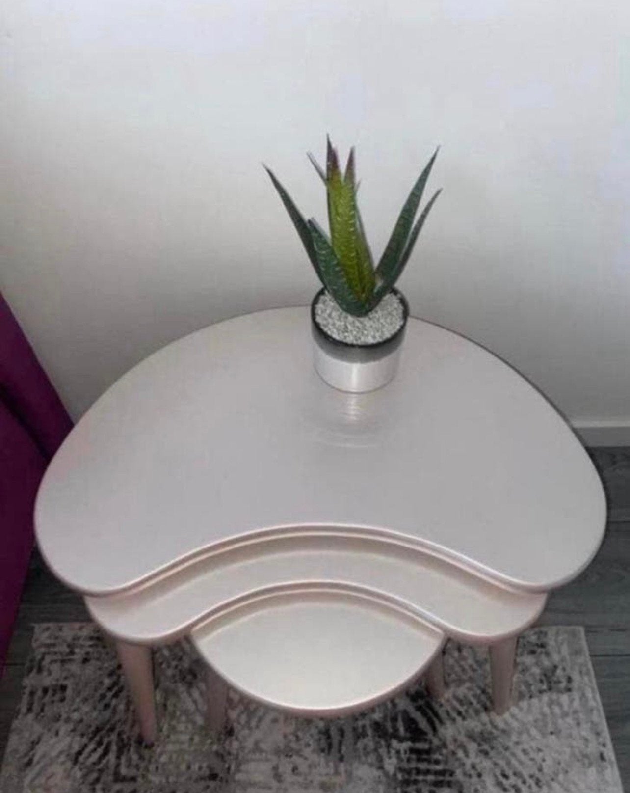 Stijlvolle 3-delige salontafel set – luxe uitstraling, Ophalen of Verzenden, Zo goed als nieuw, Rond, 50 tot 100 cm