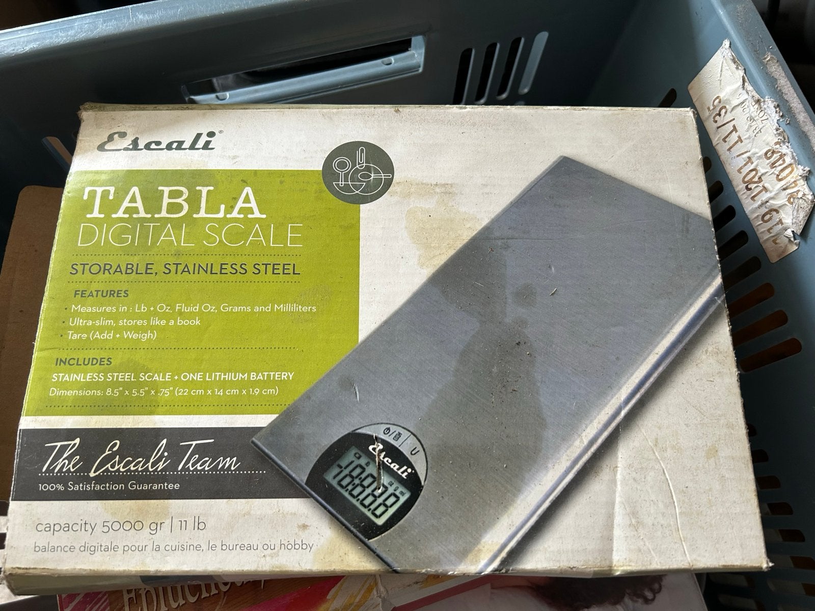 Escali Digitale Keukenweegschaal RVS 5000gr, Ophalen, Minder dan 10 kg, Keukenweegschaal, Nieuw
