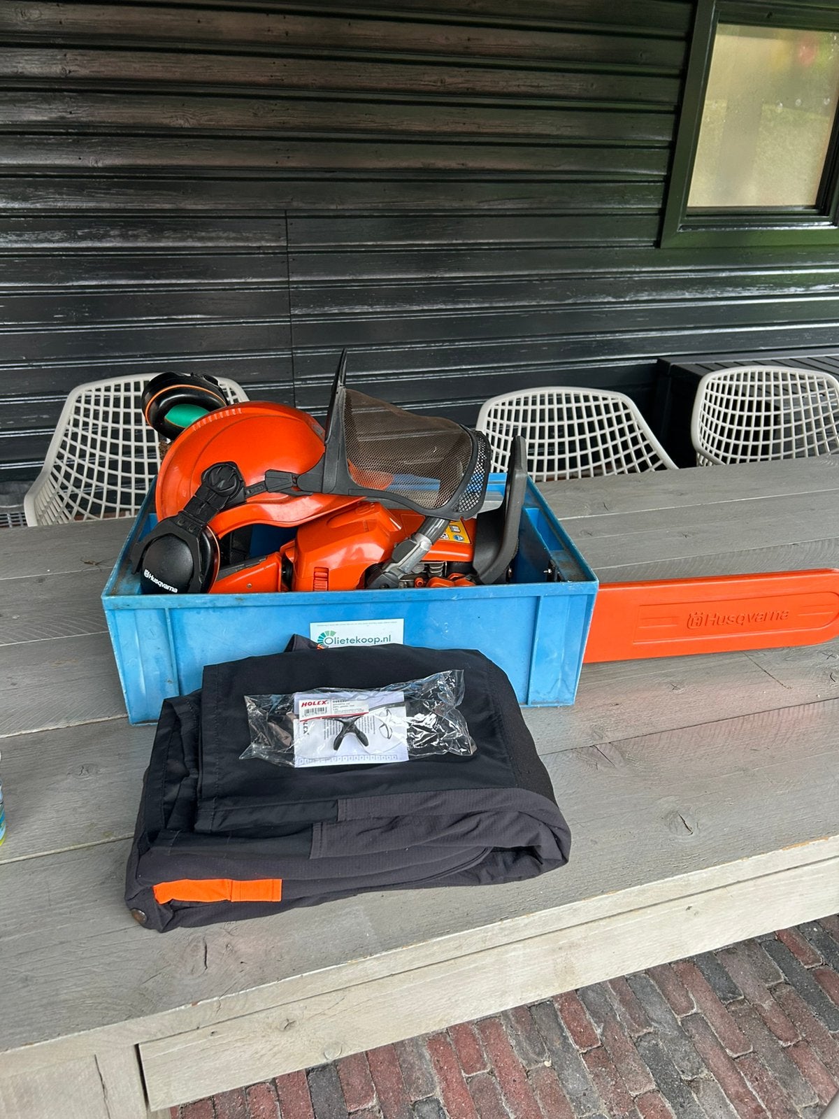 Husqvarna 346XPG met toebehoren., Tuin en Terras, Ophalen, Gebruikt