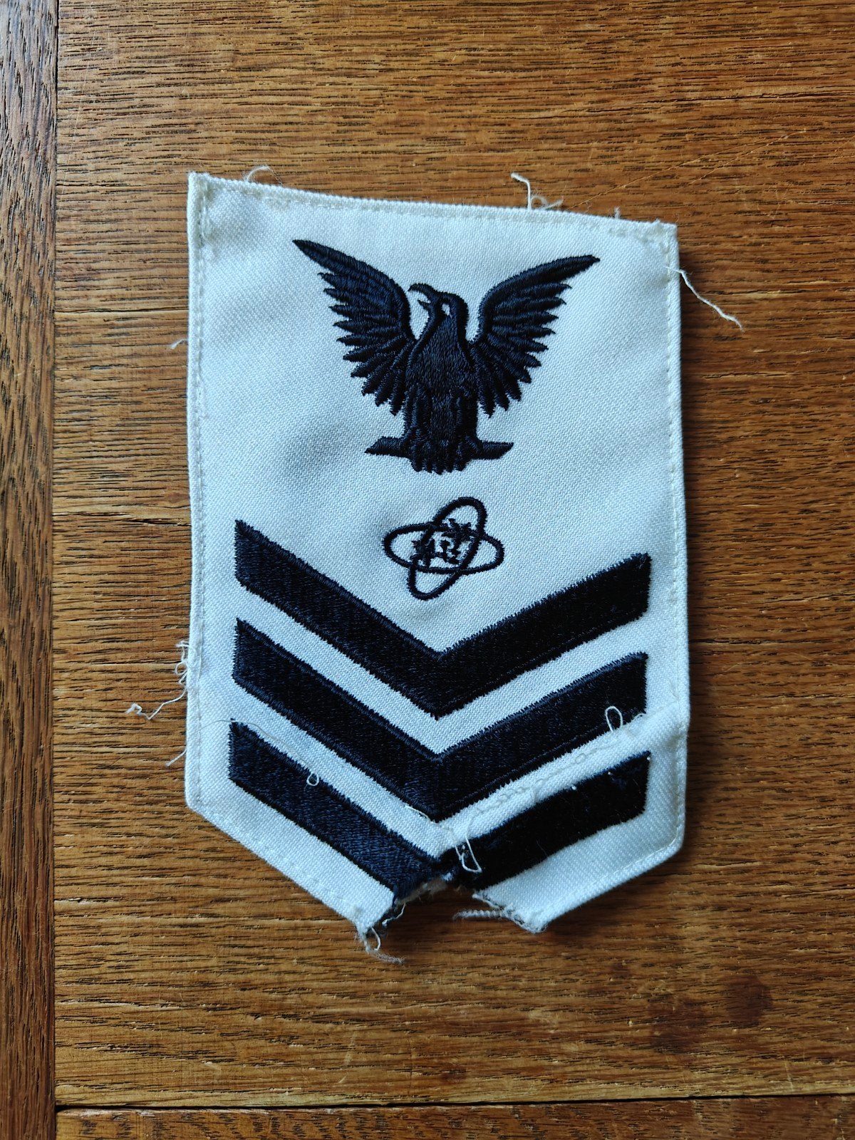 Navy rang patch wit 3, Ophalen of Verzenden, Marine, Amerika, Embleem of Badge