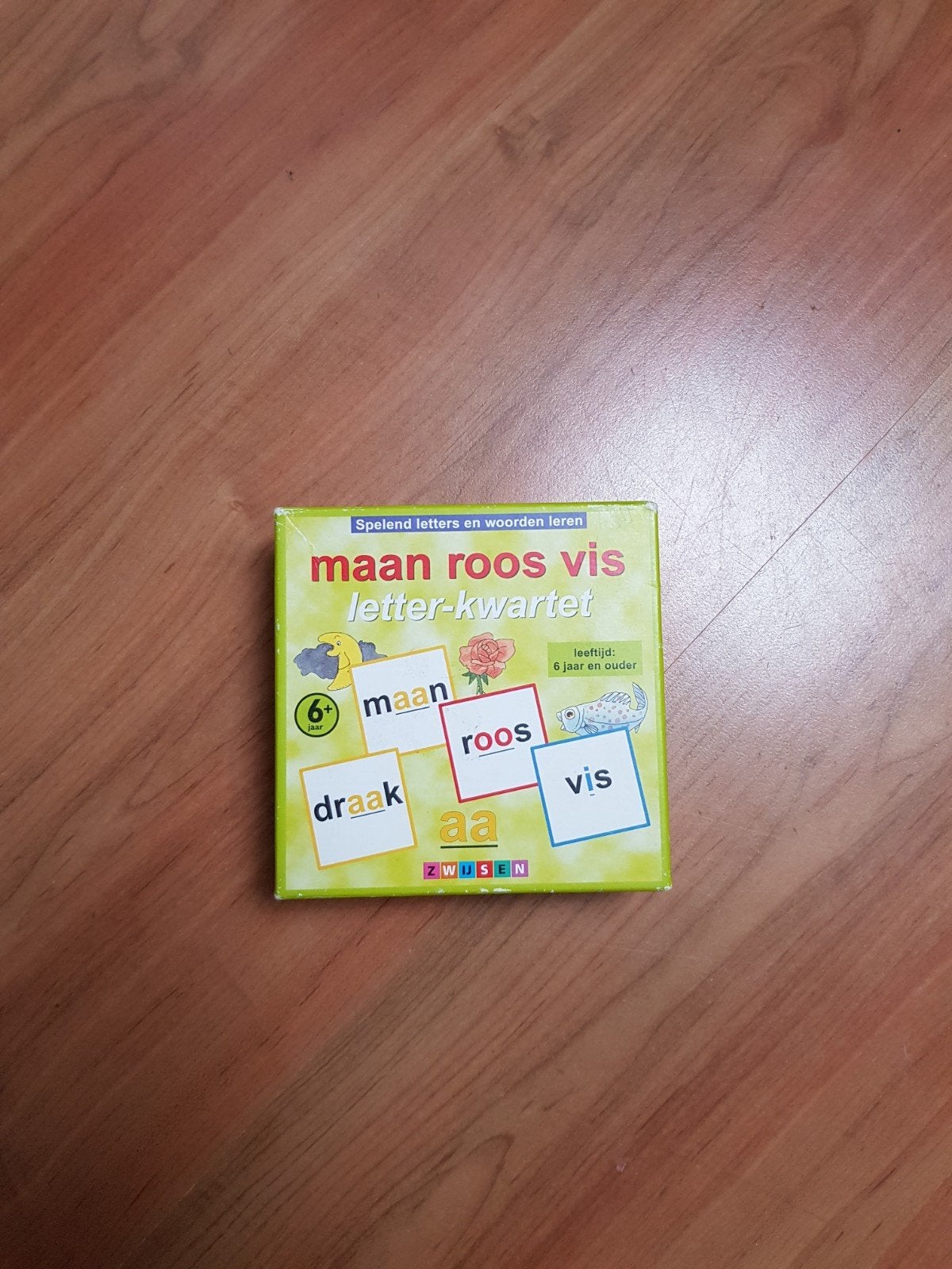 Maan Roos Vis Letter-kwartet -woorden ler, Een of twee spelers, Ophalen, Zo goed als nieuw, Zwijsen