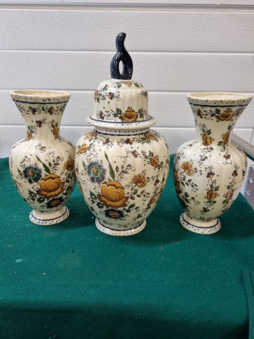 Kaststel bloemen motief  h bequet, Antiek en Kunst, Ophalen of Verzenden