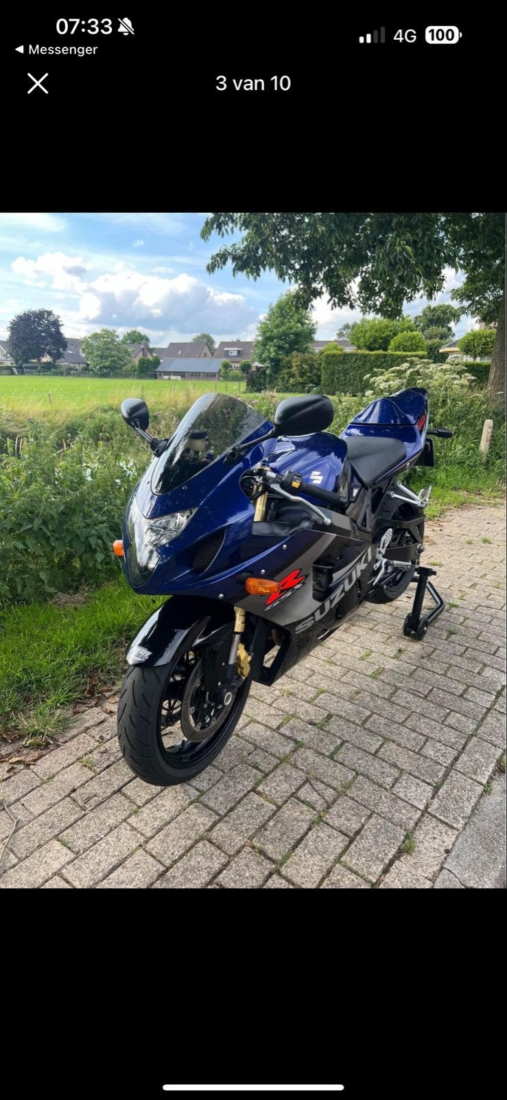 Suzuki GSX-R Sportmotor - Blauw/Zwart, Motoren, 4 cilinders, Motorrijbewijs A, Gebruikt, Meer dan 35 kW